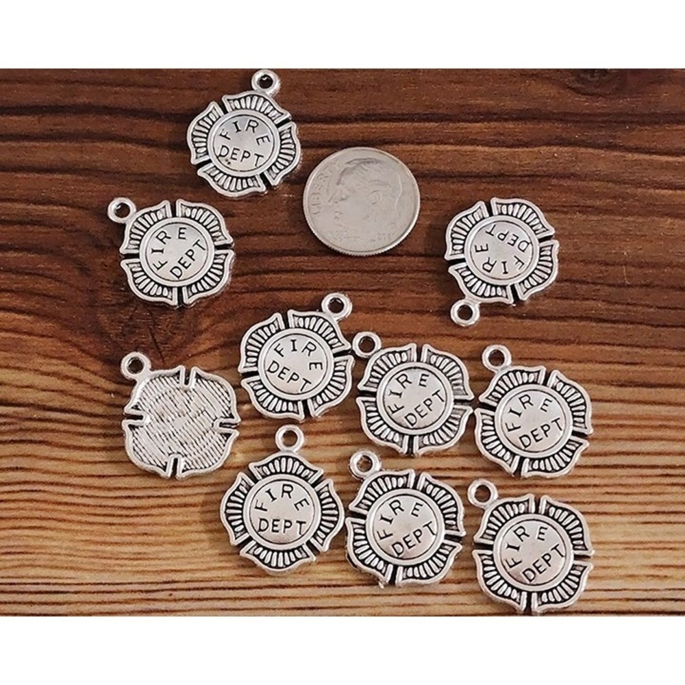 10pcs Fire‎ Dept Charms